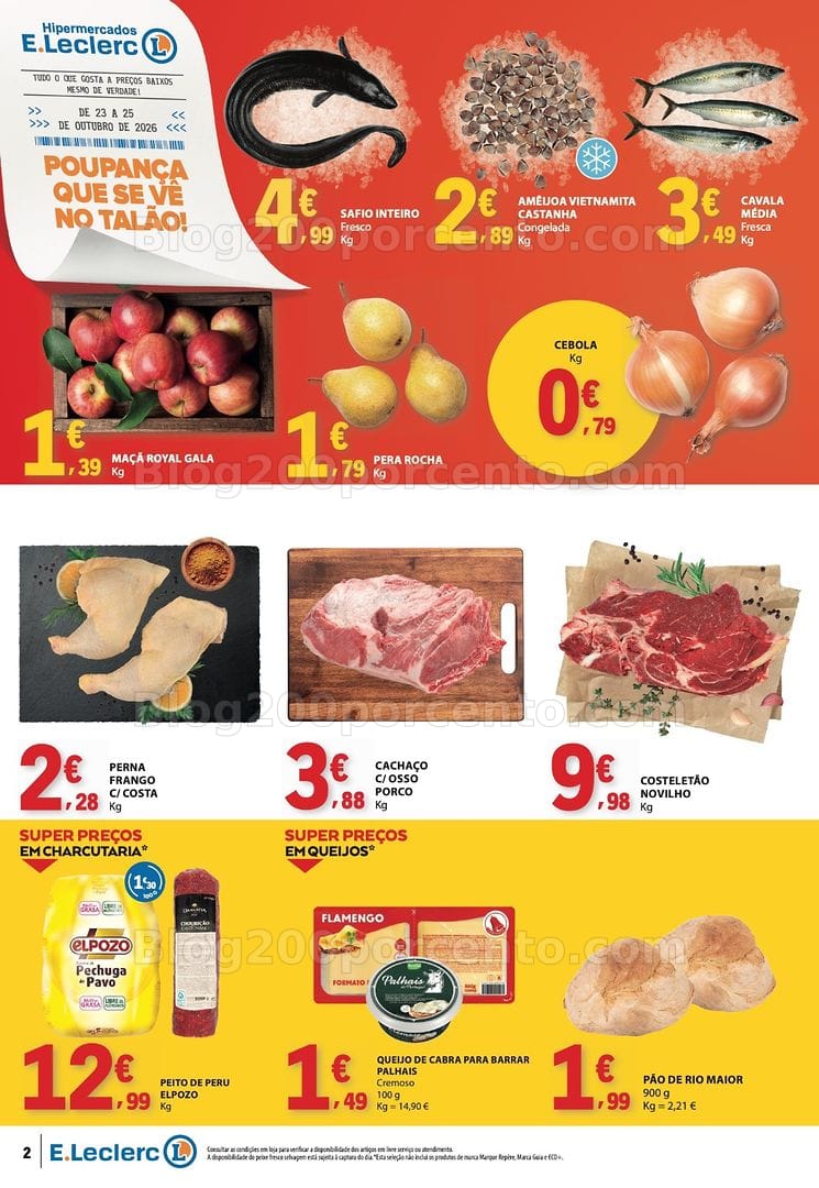 Antevisão Folheto E-LECLERC Promoções Fim de Semana - 23 a 25 outubro